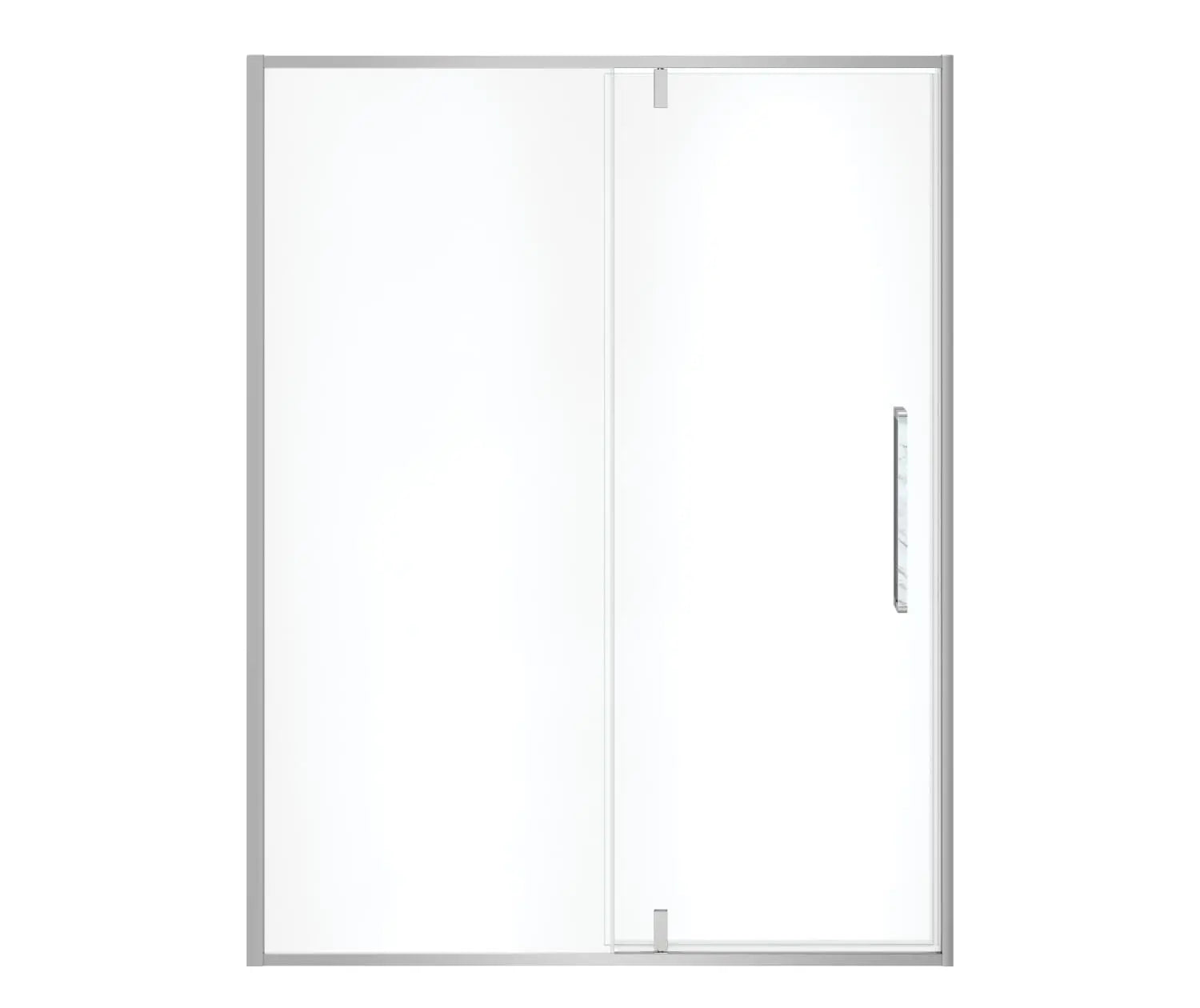 Uptown 57-59 x 76 in. 8 mm Pivot Shower Door for Alcove Installation with Clear glass in Chrome & White Marble - Plumbing Market