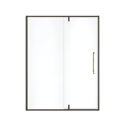 Uptown 57-59 x 76 in. 8 mm Pivot Shower Door for Alcove Installation with Clear glass in Dark Bronze & Beige Marble - Plumbing Market