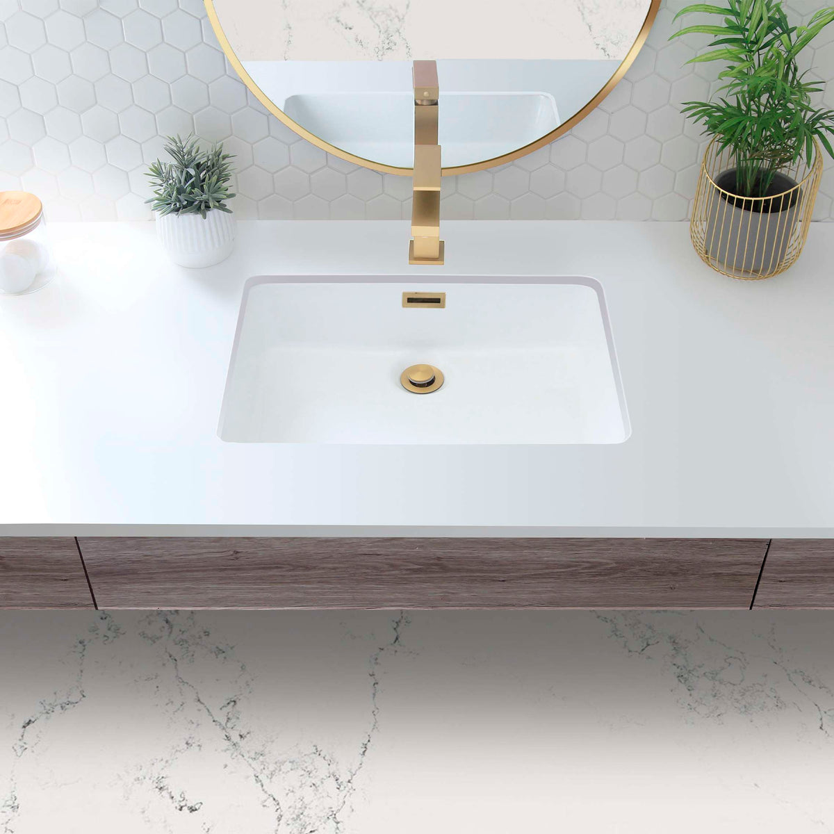 Stylish Pop-Up Bathroom Sink Drain with Overflow Brushed Gold D-700G