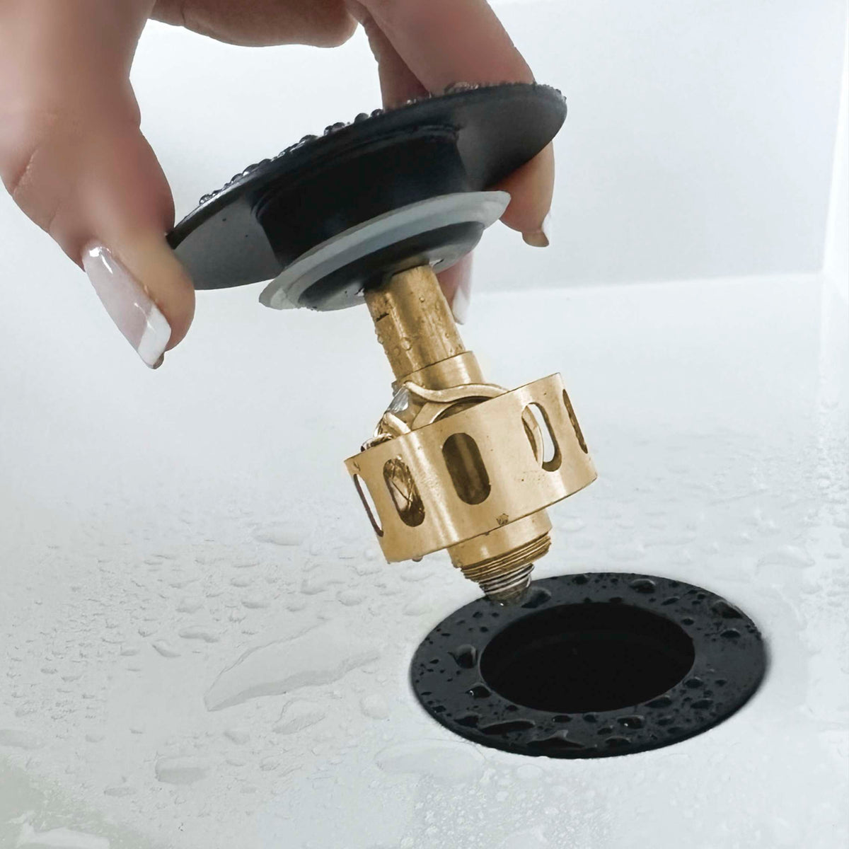 Stylish Pop-Up Bathroom Sink Drains Set with Overflow Matte Black D-701N2