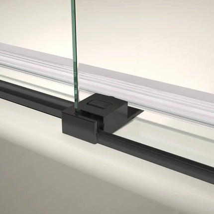 Vela 44 ½-47 x 78 ¾ in. 8mm Sliding Shower Door for Alcove Installation with Clear glass in Matte Black - Plumbing Market