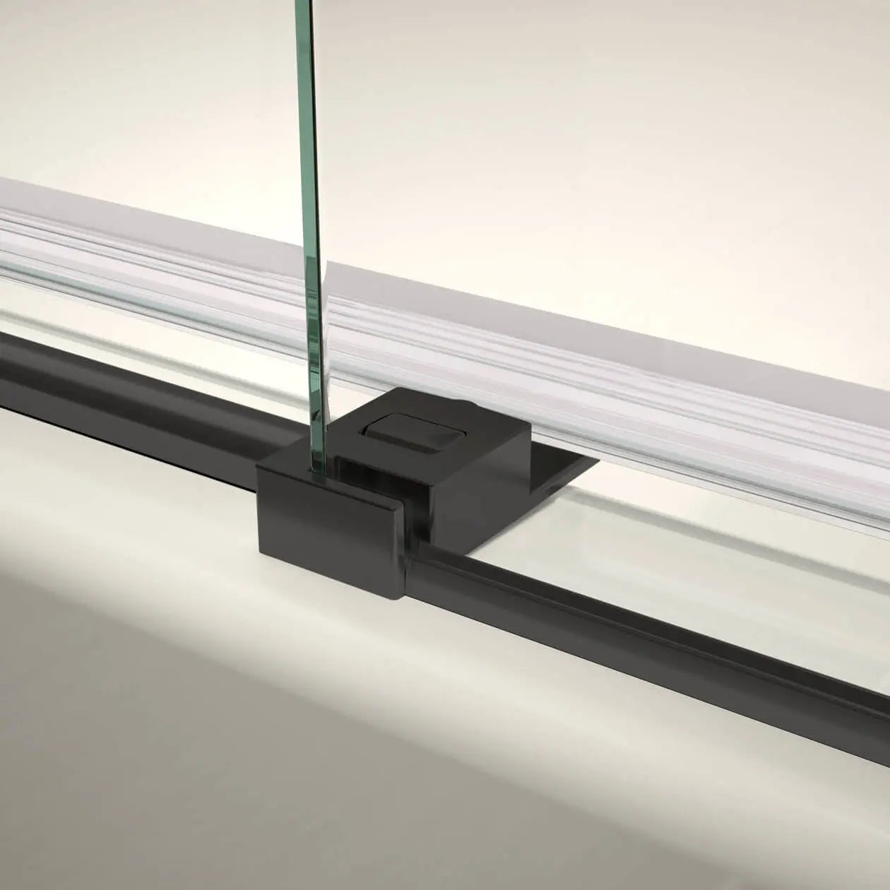 Vela 44 ½-47 x 78 ¾ in. 8mm Sliding Shower Door for Alcove Installation with Clear glass in Matte Black - Plumbing Market