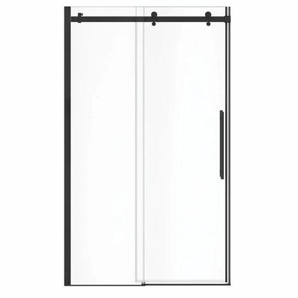 Vela 44 ½-47 x 78 ¾ in. 8mm Sliding Shower Door for Alcove Installation with Clear glass in Matte Black - Plumbing Market