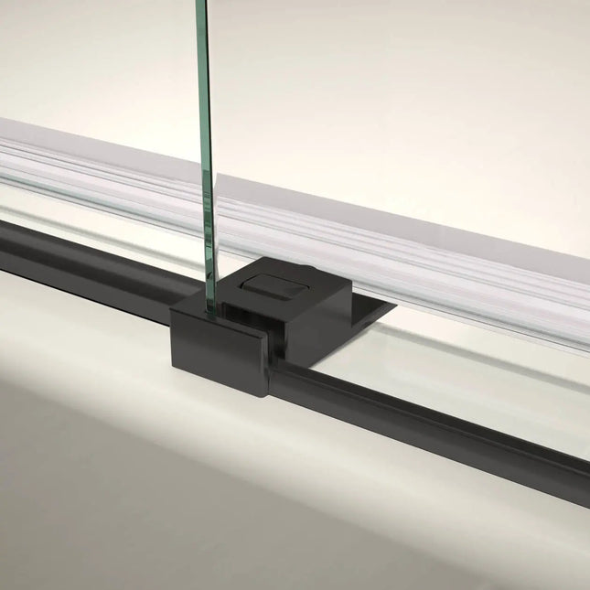 Vela 44 ½-47 x 78 ¾ in. 8mm Sliding Shower Door for Alcove Installation with Clear glass in Matte Black and Chrome - Plumbing Market