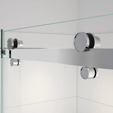 Vela 44 ½-47 x 78 ¾ in. 8mm Sliding Shower Door with Towel Bar for Alcove Installation with Clear glass in Chrome - Plumbing Market