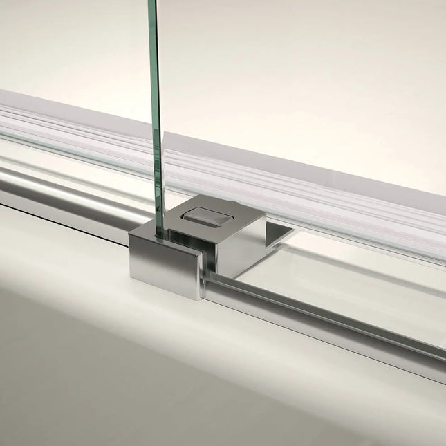 Vela 56 ½-59 x 59 in. 8 mm Sliding Tub Door for Alcove Installation with Clear glass in Chrome and Matte Black - Plumbing Market