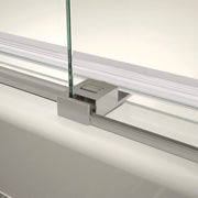 Vela 56 ½-59 x 59 in. 8 mm Sliding Tub Door with Towel Bar for Alcove Installation with Clear glass in Brushed Nickel - Plumbing Market