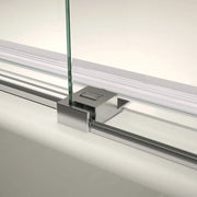 Vela 56 ½-59 x 59 in. 8 mm Sliding Tub Door with Towel Bar for Alcove Installation with Clear glass in Chrome and Matte Black - Plumbing Market
