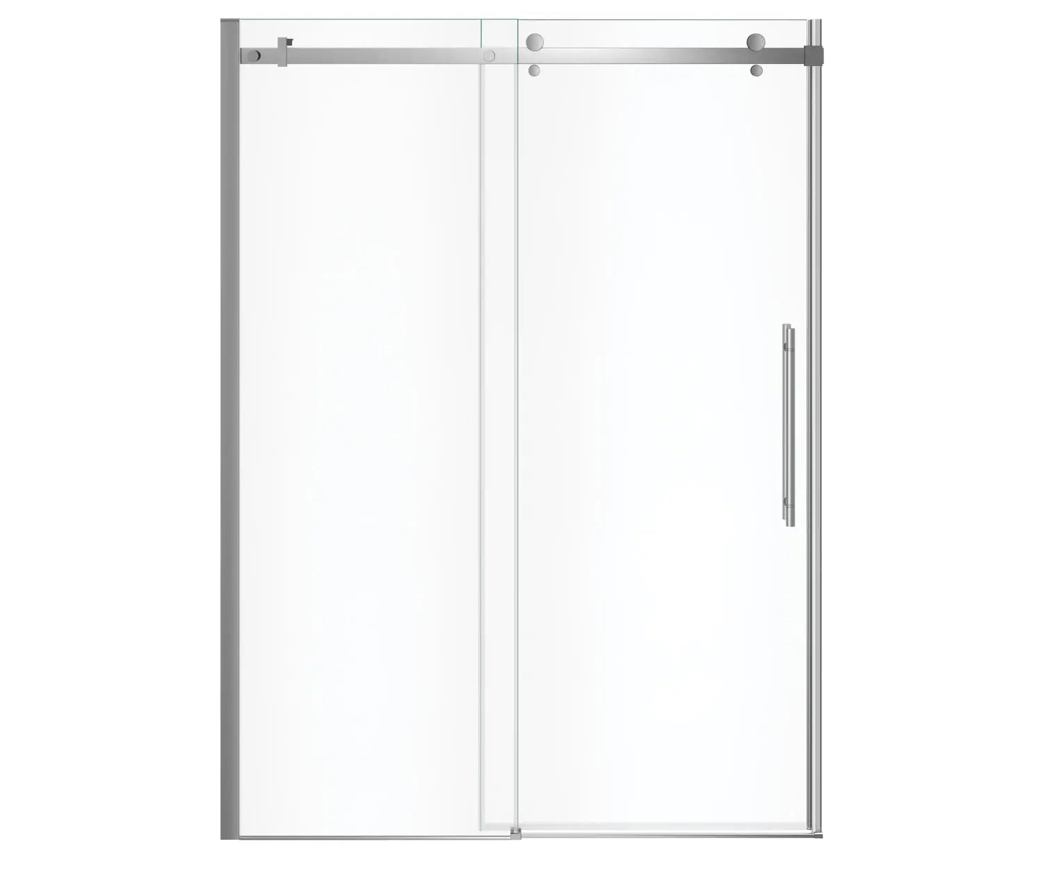 Vela 56 ½-59 x 78 ¾ in. 8mm Sliding Shower Door for Alcove Installation with Clear glass in Chrome - Plumbing Market