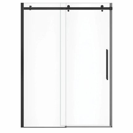 Vela 56 ½-59 x 78 ¾ in. 8mm Sliding Shower Door for Alcove Installation with Clear glass in Matte Black - Plumbing Market