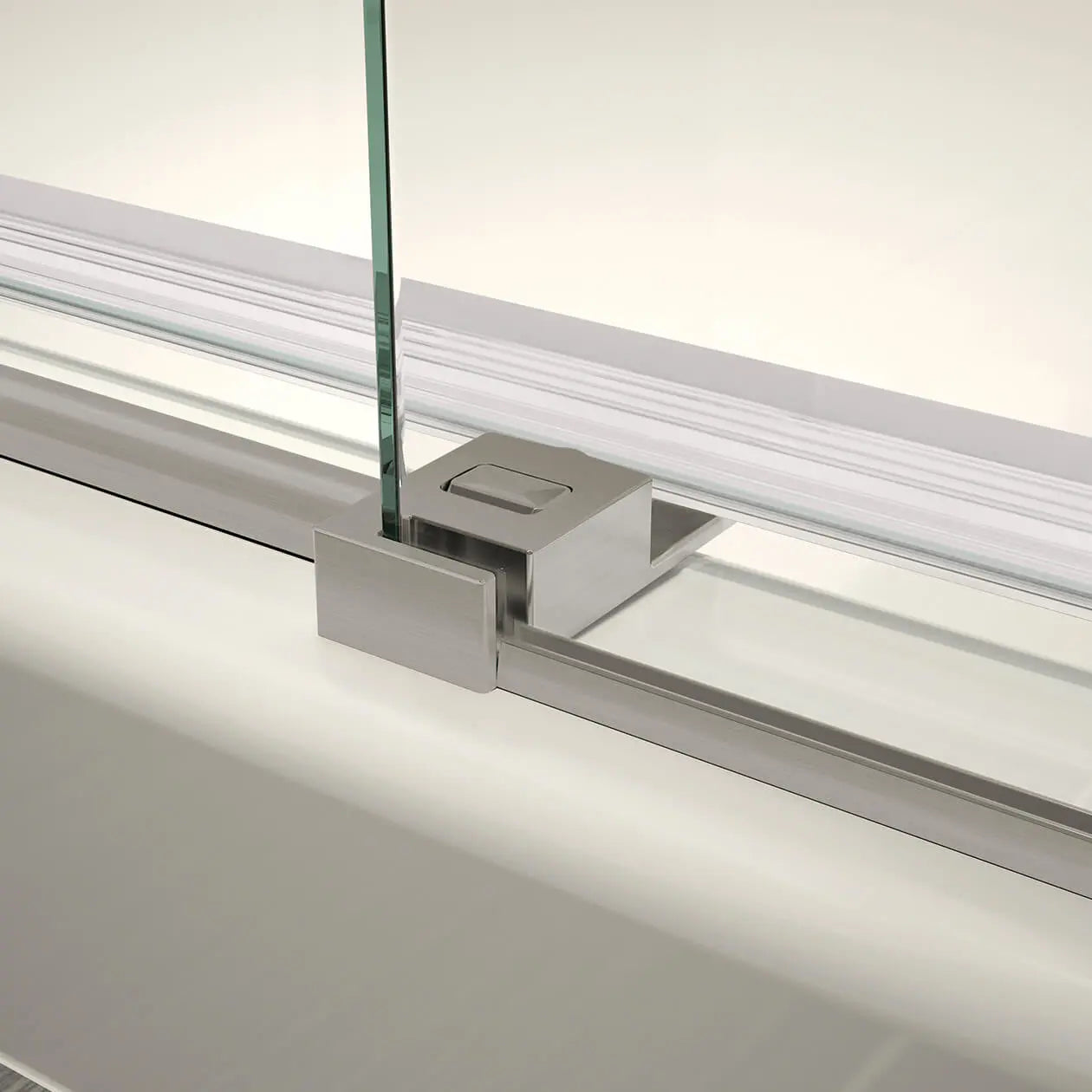Vela 56 ½-59 x 78 ¾ in. 8mm Sliding Shower Door with Towel Bar for Alcove Installation with Clear glass in Brushed Nickel - Plumbing Market