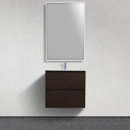 Veneto 24" Wall-Mounted Wood Veneer Vanity With Solid Surface Basin - Plumbing Market