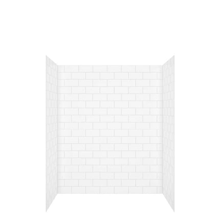 Versaline 6036 Composite Glue-up Four-Piece Shower Wall Kit in Subway White - Plumbing Market