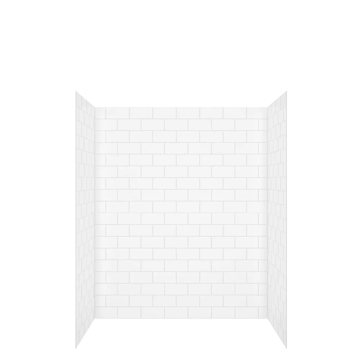 Versaline 6036 Composite Glue-up Four-Piece Shower Wall Kit in Subway White - Plumbing Market