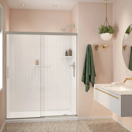 Versaline 6036 Composite Glue-up Four-Piece Shower Wall Kit in Vertical White - Plumbing Market