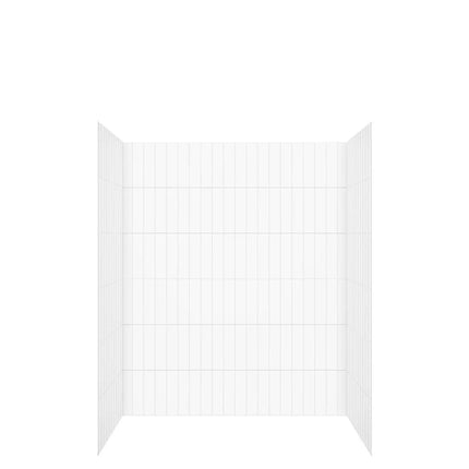 Versaline 6036 Composite Glue-up Four-Piece Shower Wall Kit in Vertical White - Plumbing Market