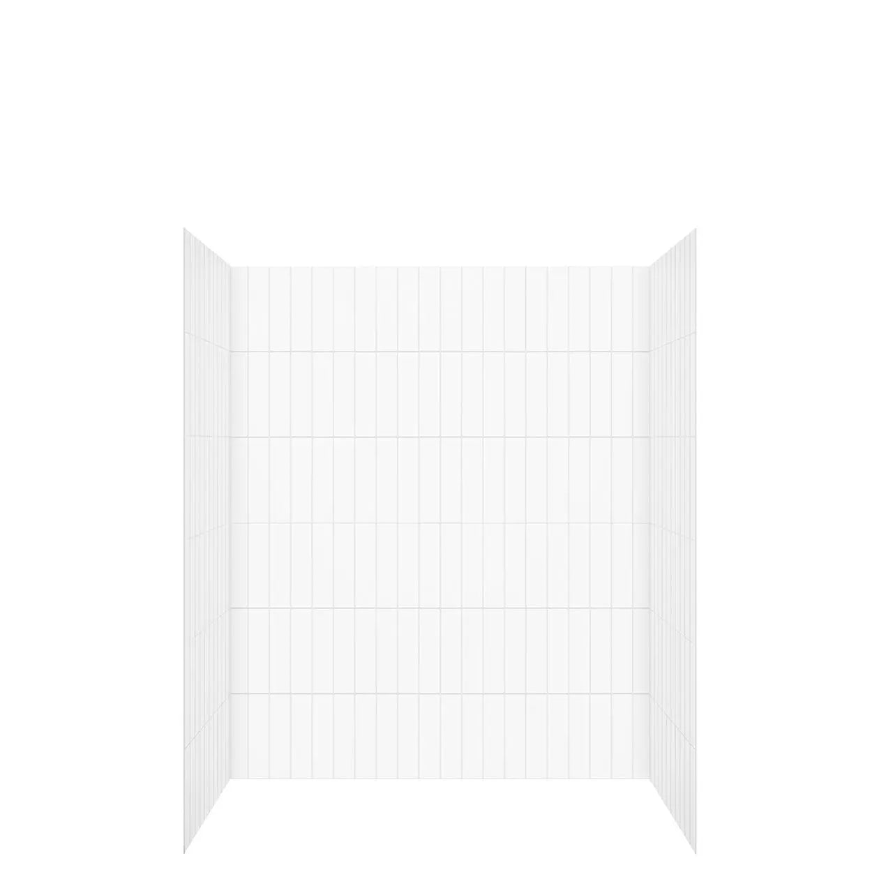 Versaline 6036 Composite Glue-up Four-Piece Shower Wall Kit in Vertical White - Plumbing Market