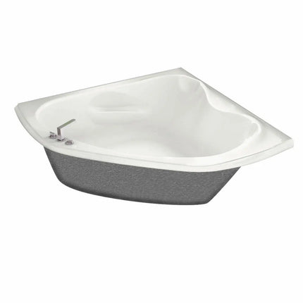 Vichy 6060 Acrylic Corner Center Drain Bathtub in White - Plumbing Market