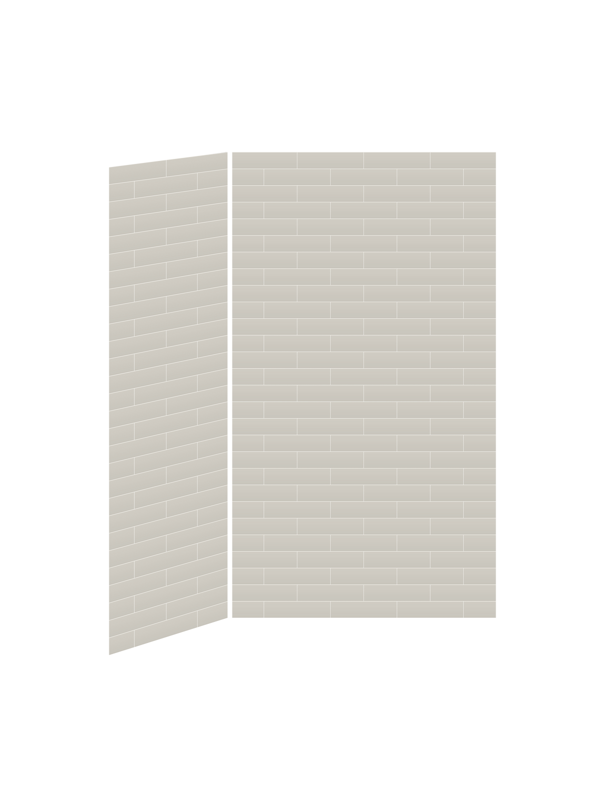 Kalia 48x36 Tiles #710 48x36 2-Panel 96'' Shower Wall Kit for Corner Installation - Tiles #710 Matte WA2217-710-002