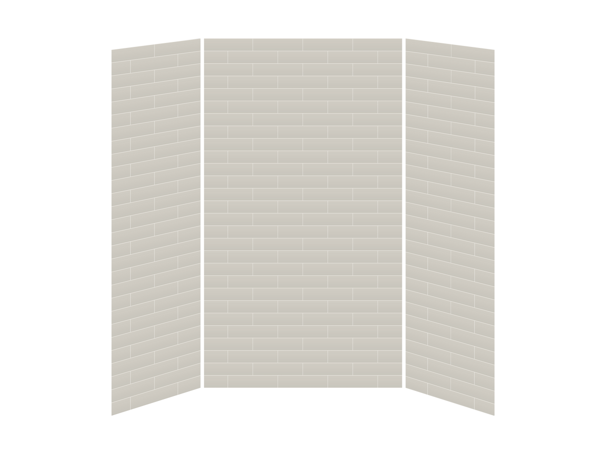 Kalia 32x60x32 Tiles #710 60x32 3-Panel 96'' Shower Wall Kit for Alcove Installation - Tiles #710 Matte WA2222-710-002
