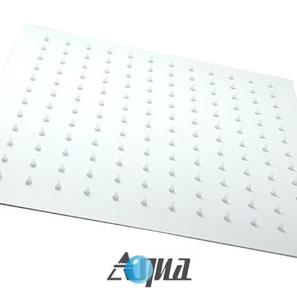 Kube Bath Aqua Piazza White Shower Set W/ 12" Ceiling Mount Square Rain Shower Head Kube Bath