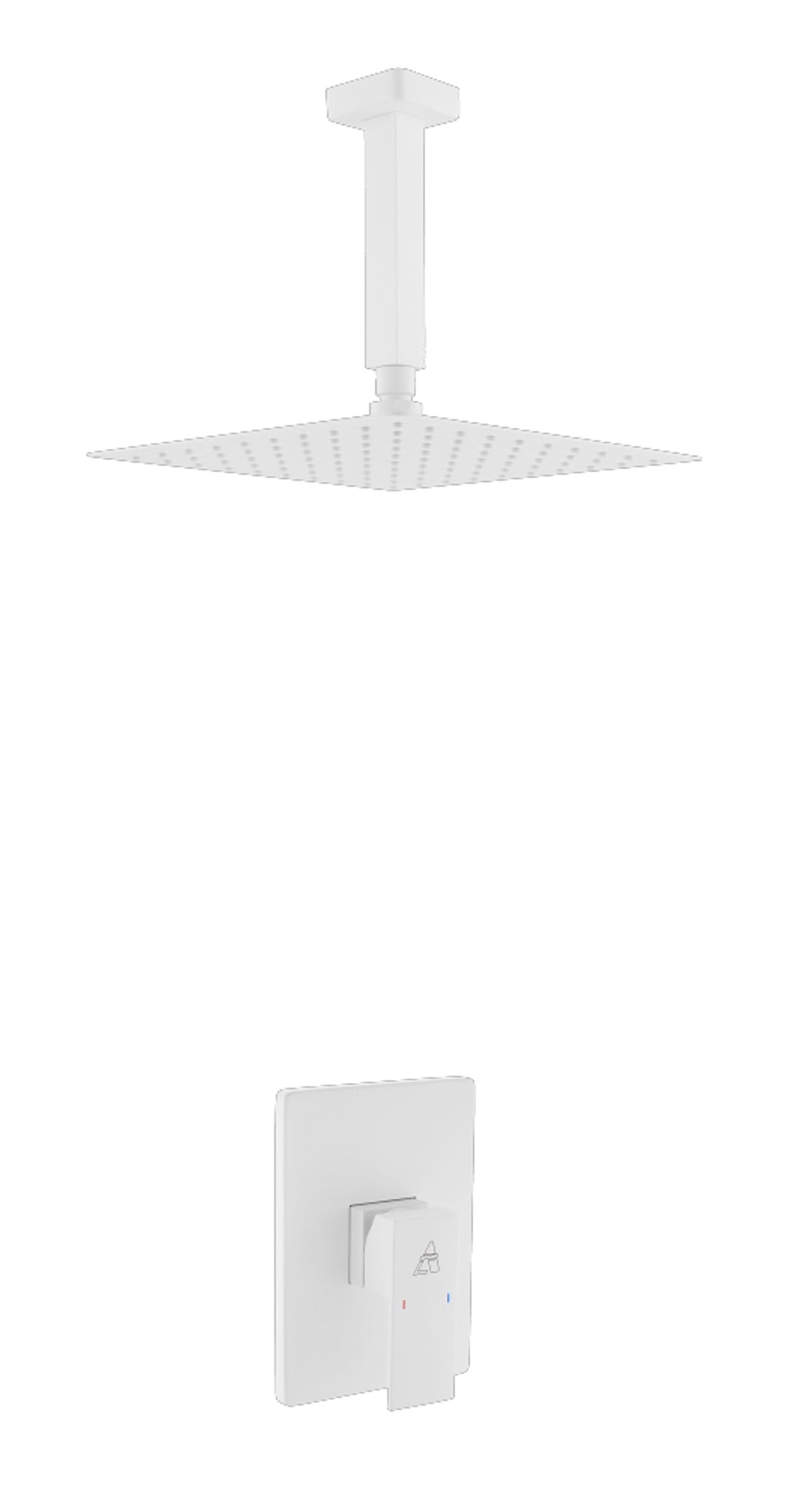 Kube Bath Aqua Piazza Brass Shower Set with 8" Ceiling Mount Square Rain Shower and 4 Body Jets - White (WH-CR2004J2V) view 2