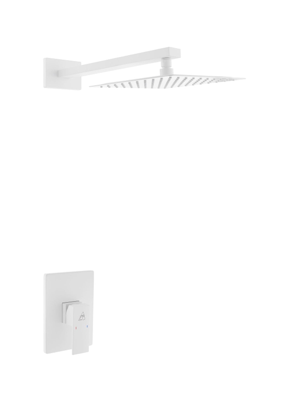 Kube Bath Aqua Piazza Shower Set with 8" Square Rain Shower - White (WH-WR2001V) view 7