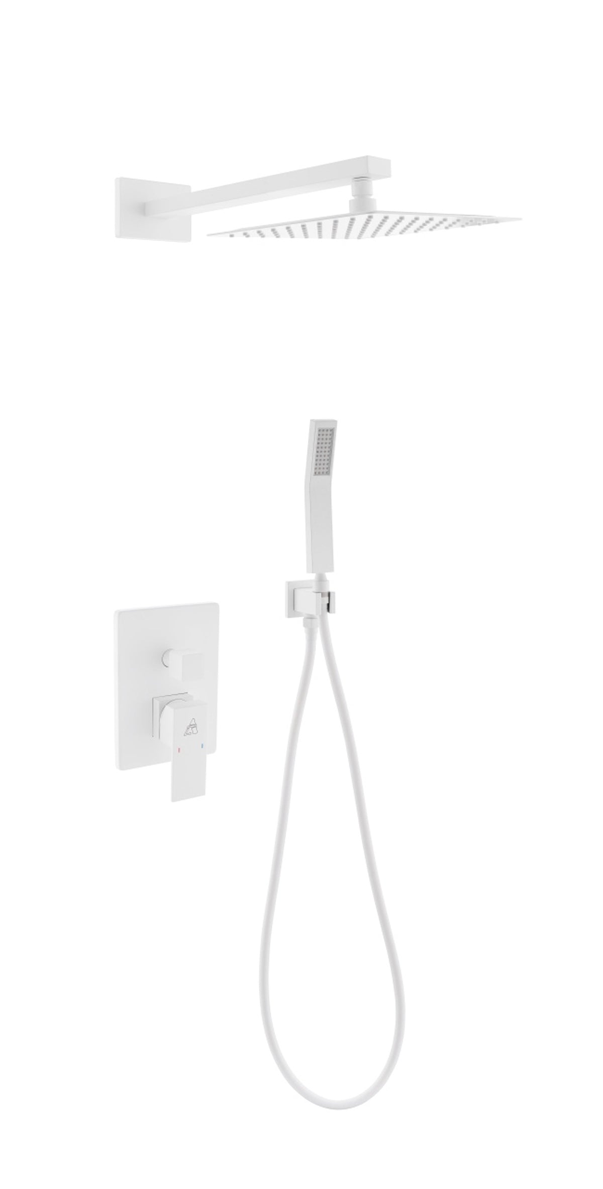 Kube Bath Aqua Piazza Brass Shower Set with 8" Square Rain Shower and Handheld - White (WH-WR200HH2V) view 2