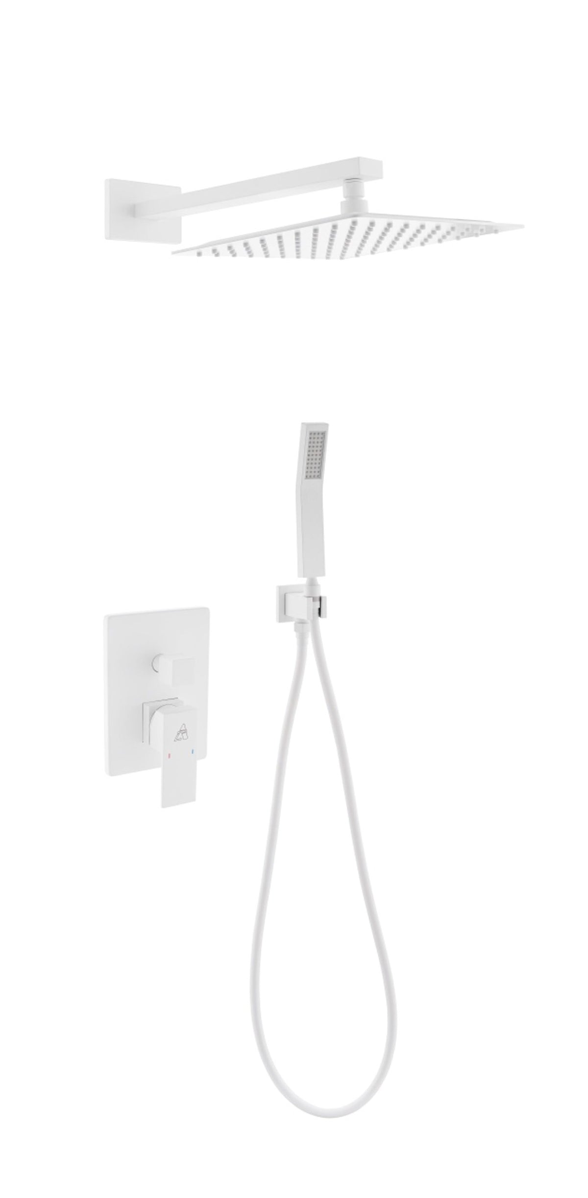 Kube Bath Aqua Piazza Brass Shower Set with12" Square Rain Shower and Handheld - White (WH-WR300HH2V) view 2