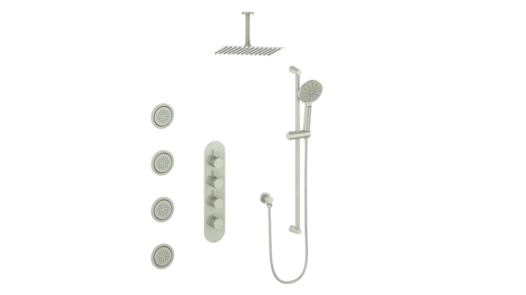 WORGL 3/4" HIGH-FLOW TH SHOWER KIT WITH BODY JETS AND 6" CEILING ARM N/A - Plumbing Market