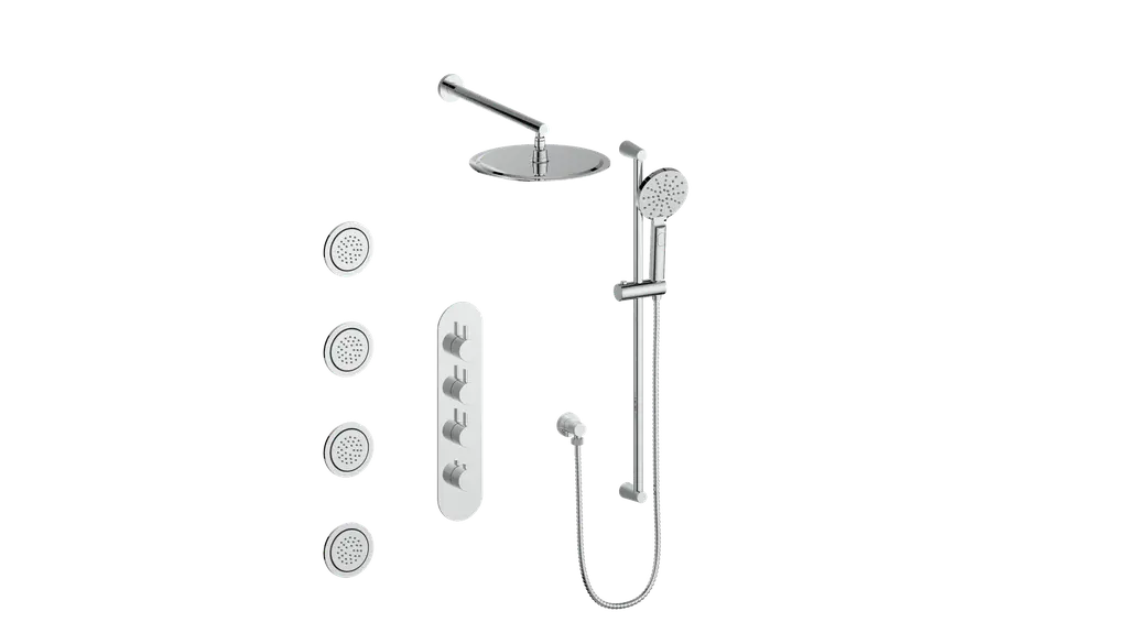 WORGL 3/4" HIGH-FLOW TH SHOWER KIT WITH BODY JETS - Plumbing Market