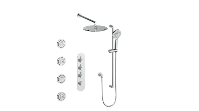 WORGL 3/4" HIGH-FLOW TH SHOWER KIT WITH BODY JETS - Plumbing Market