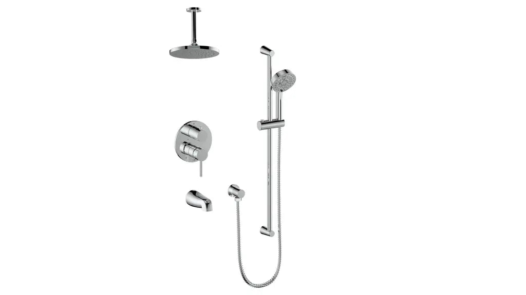 WORGL 3-WAY PB SHOWER KIT WITH 6" CEILING ARM N/A - Plumbing Market