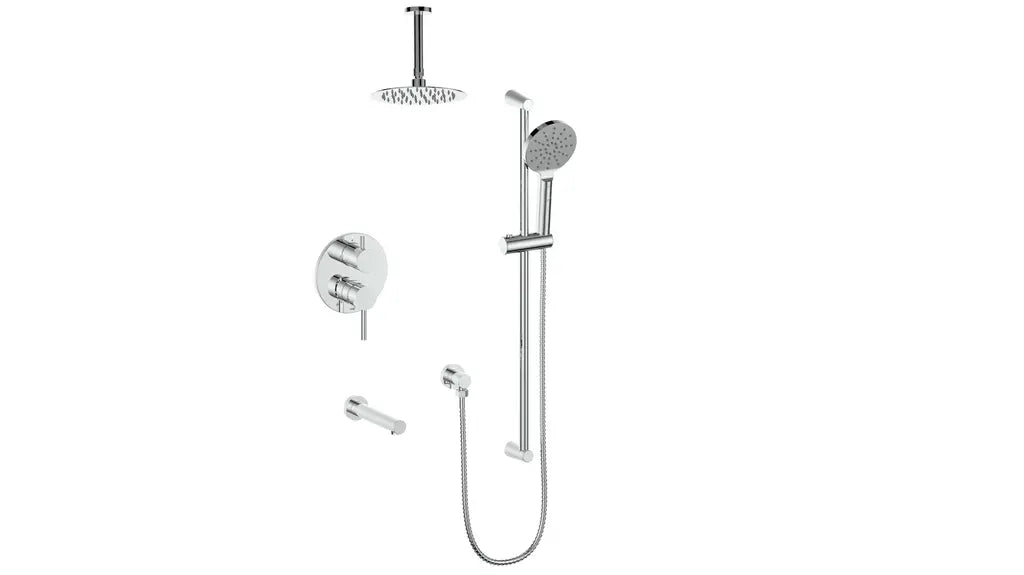WORGL 3-WAY PB SHOWER KIT WITH 6" CEILING ARM N/A - Plumbing Market