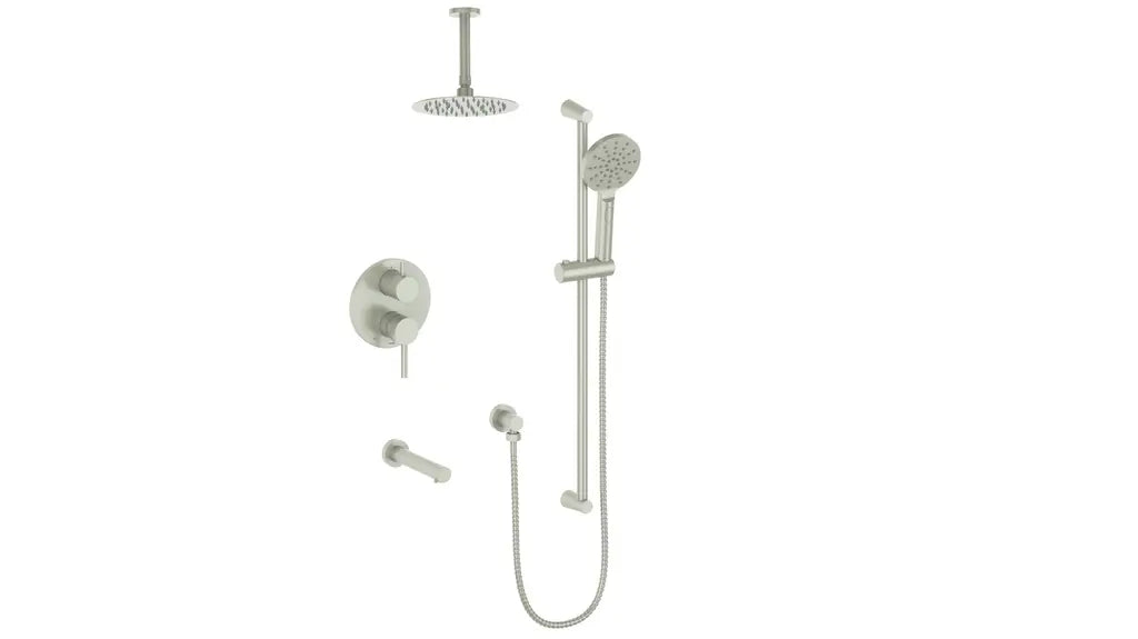 WORGL 3-WAY PB SHOWER KIT WITH 6" CEILING ARM N/A - Plumbing Market