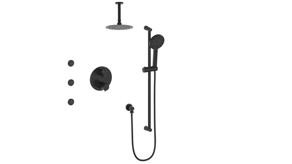 WORGL 3-WAY TH SHOWER KIT WITH BODY JETS AND 6" CEILING ARM N/A - Plumbing Market