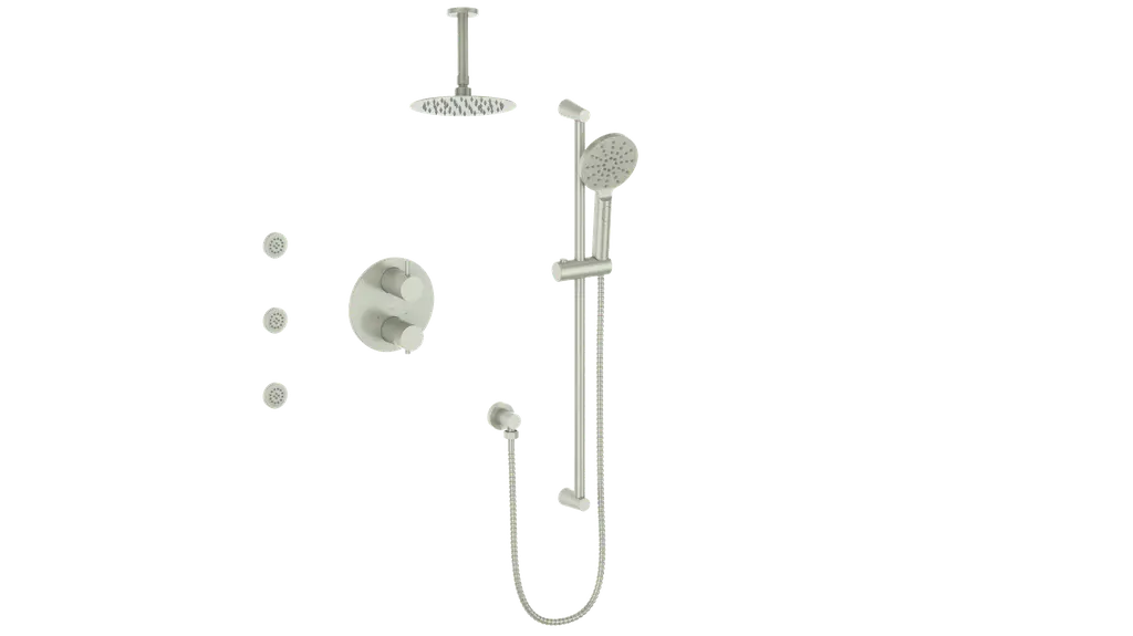 WORGL 3-WAY TH SHOWER KIT WITH BODY JETS AND 6" CEILING ARM N/A - Plumbing Market