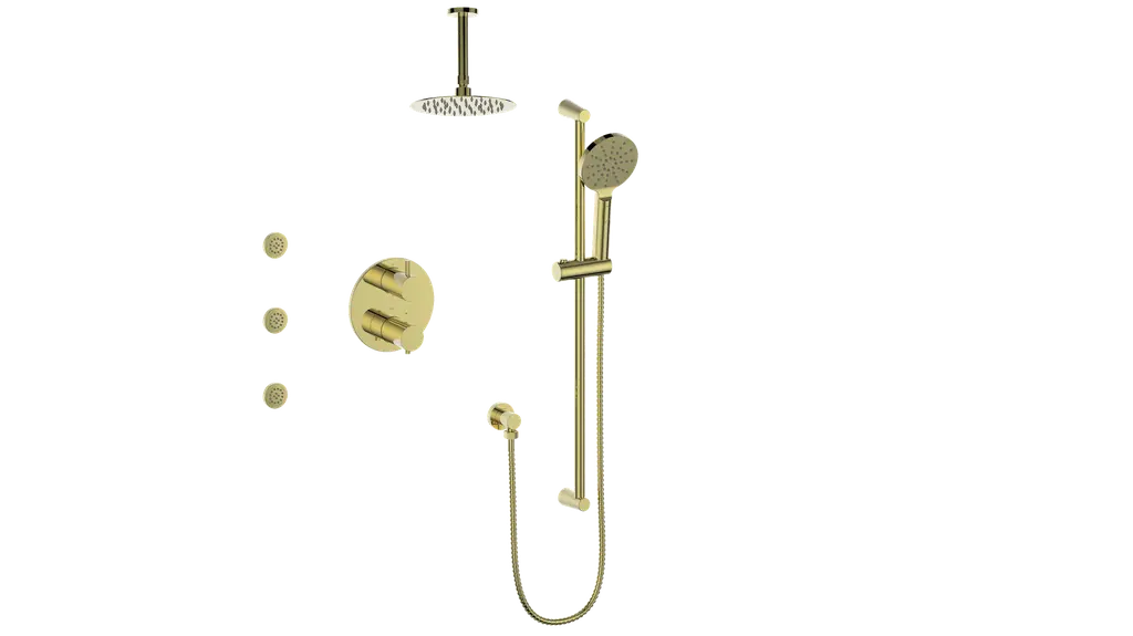 WORGL 3-WAY TH SHOWER KIT WITH BODY JETS AND 6" CEILING ARM N/A - Plumbing Market