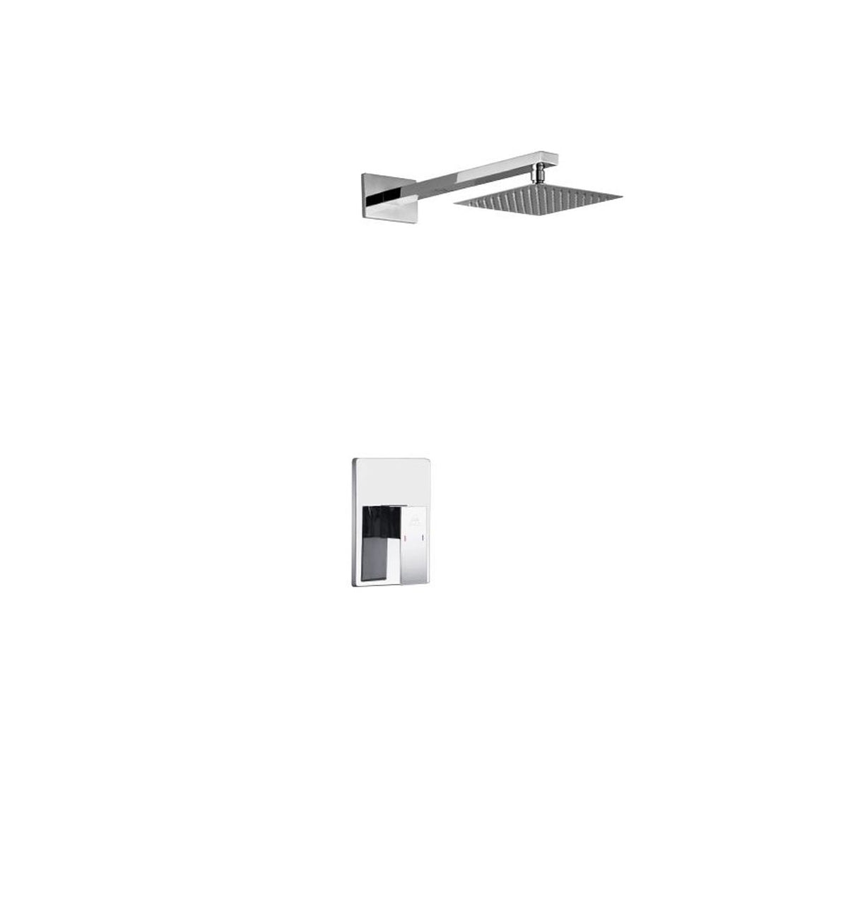 Kube Bath Aqua Piazza Shower Set with 8" Square Rain Shower - Chrome (WR2001V)