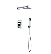 Kube Bath Aqua Piazza Brass Shower Set with 8" Square Rain Shower and Handheld - Chrome (WR200HH2V)