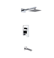 Kube Bath Aqua Piazza Brass Shower Set with 8" Square Rain Shower and Tub Filler - Chrome (WR200TF2V)