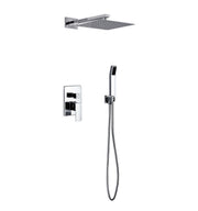 Kube Bath Aqua Piazza Brass Shower Set with12" Square Rain Shower and Handheld - Chrome (WR300HH2V)