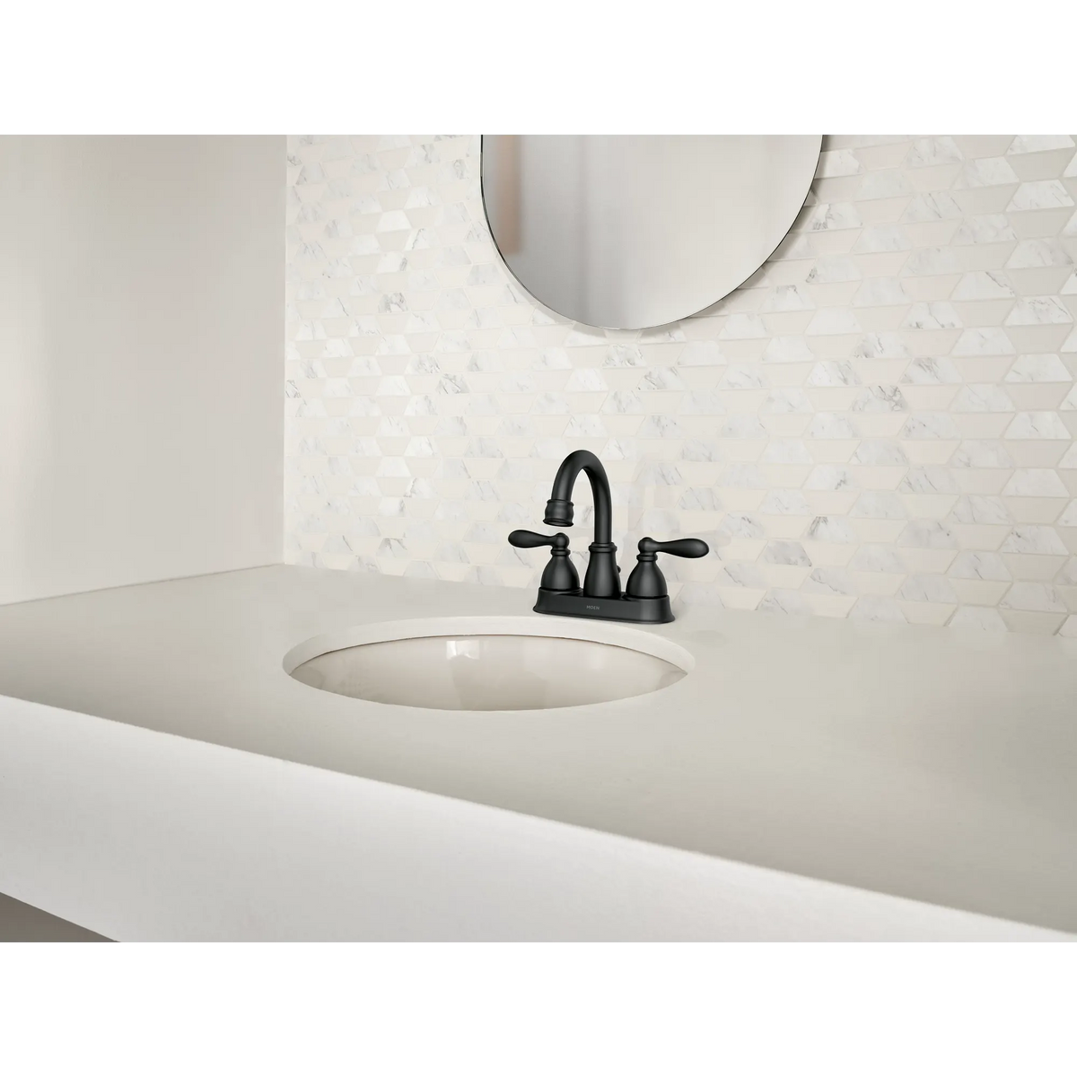 Moen Caldwell Two-Handle High-Arc Bathroom Faucet WS84667 in Matte Black (WS84667BL) - view 4