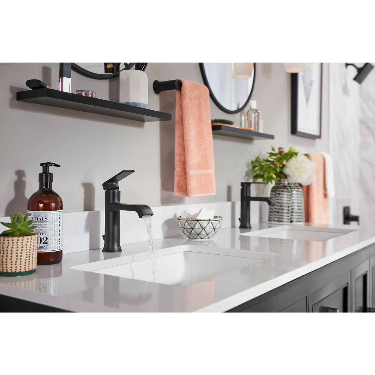 Moen Genta LX Hand Towel Bar BH3886 in Matte Black (BH3886BL) - view 13