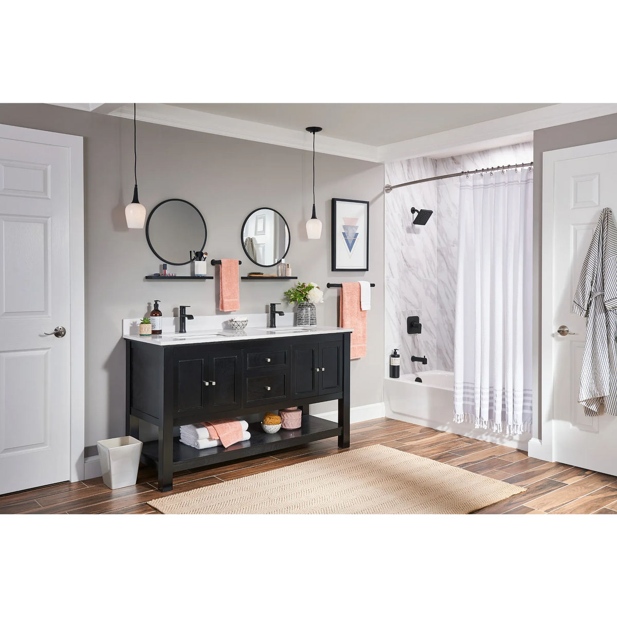Moen Genta LX Hand Towel Bar BH3886 in Matte Black (BH3886BL) - view 14