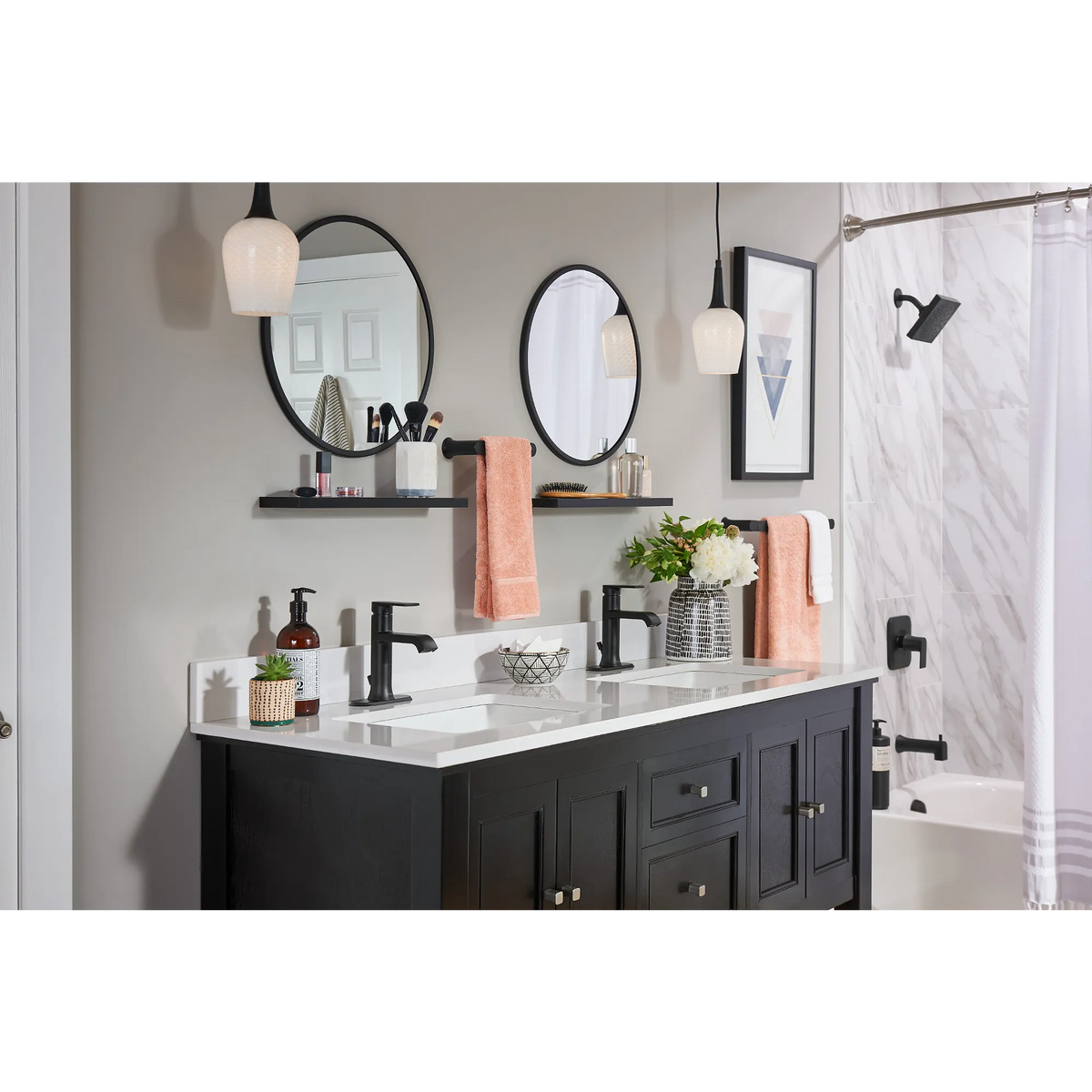 Moen Genta LX Hand Towel Bar BH3886 in Matte Black (BH3886BL) - view 11
