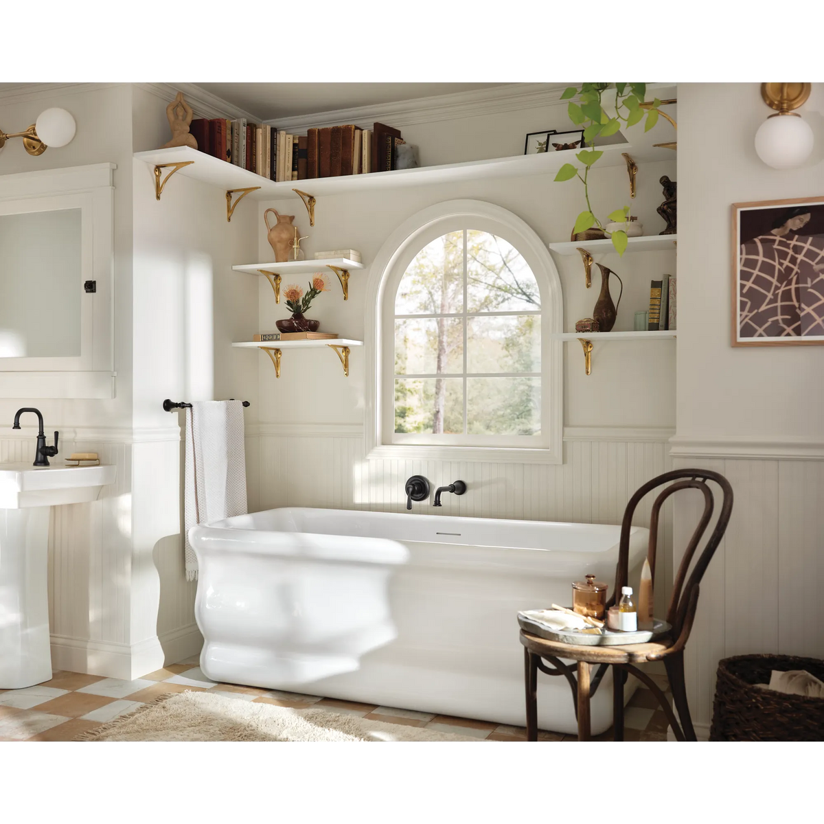 Moen Colinet Single-Handle Non-Diverter Wall-Mount Tub Filler WTS44501 in Matte Black (WTS44501BL) - view 3