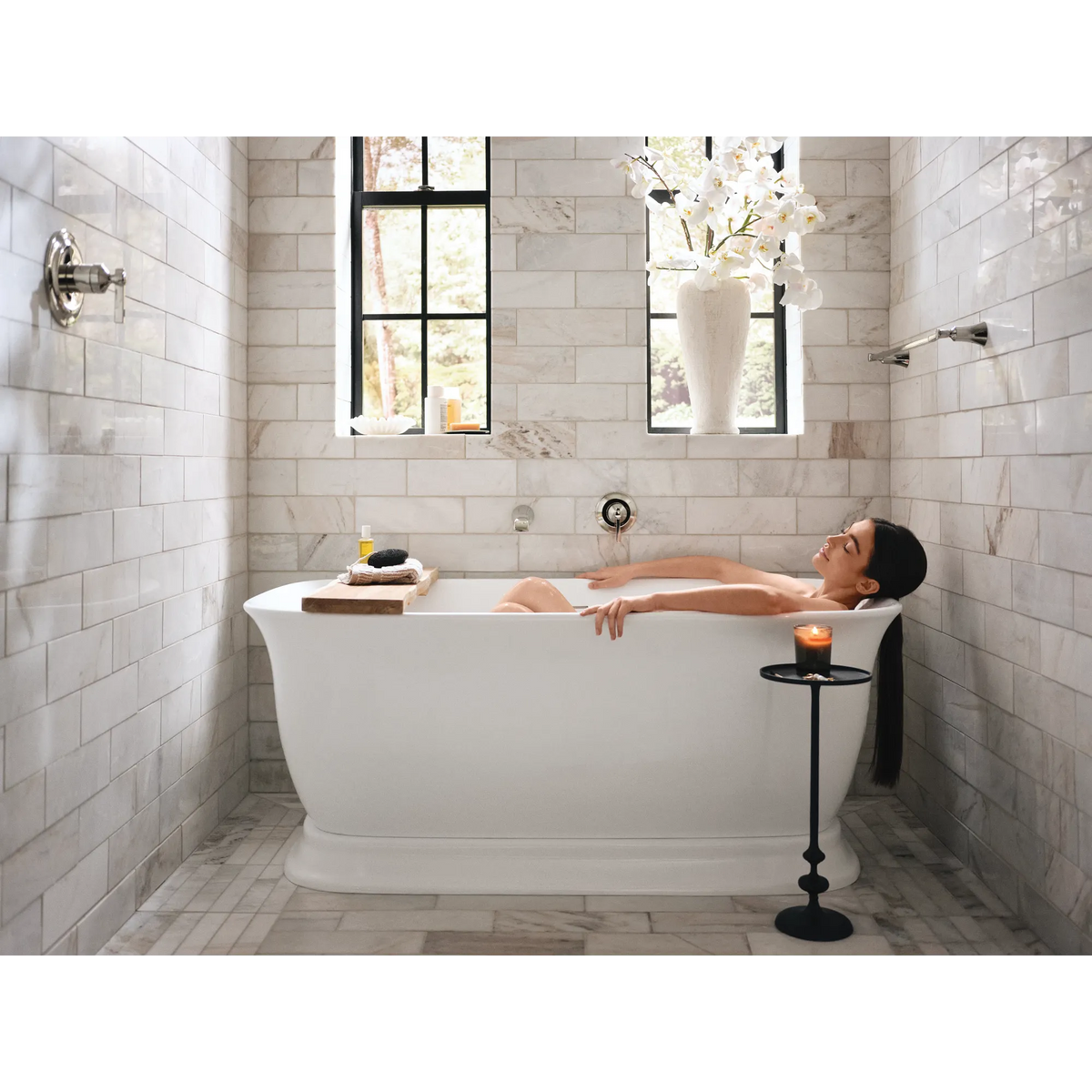Moen Flara Single-Handle Non-Diverter Wall-Mount Tub Filler WTS921 in Polished Nickel (WTS921NL) - view 5