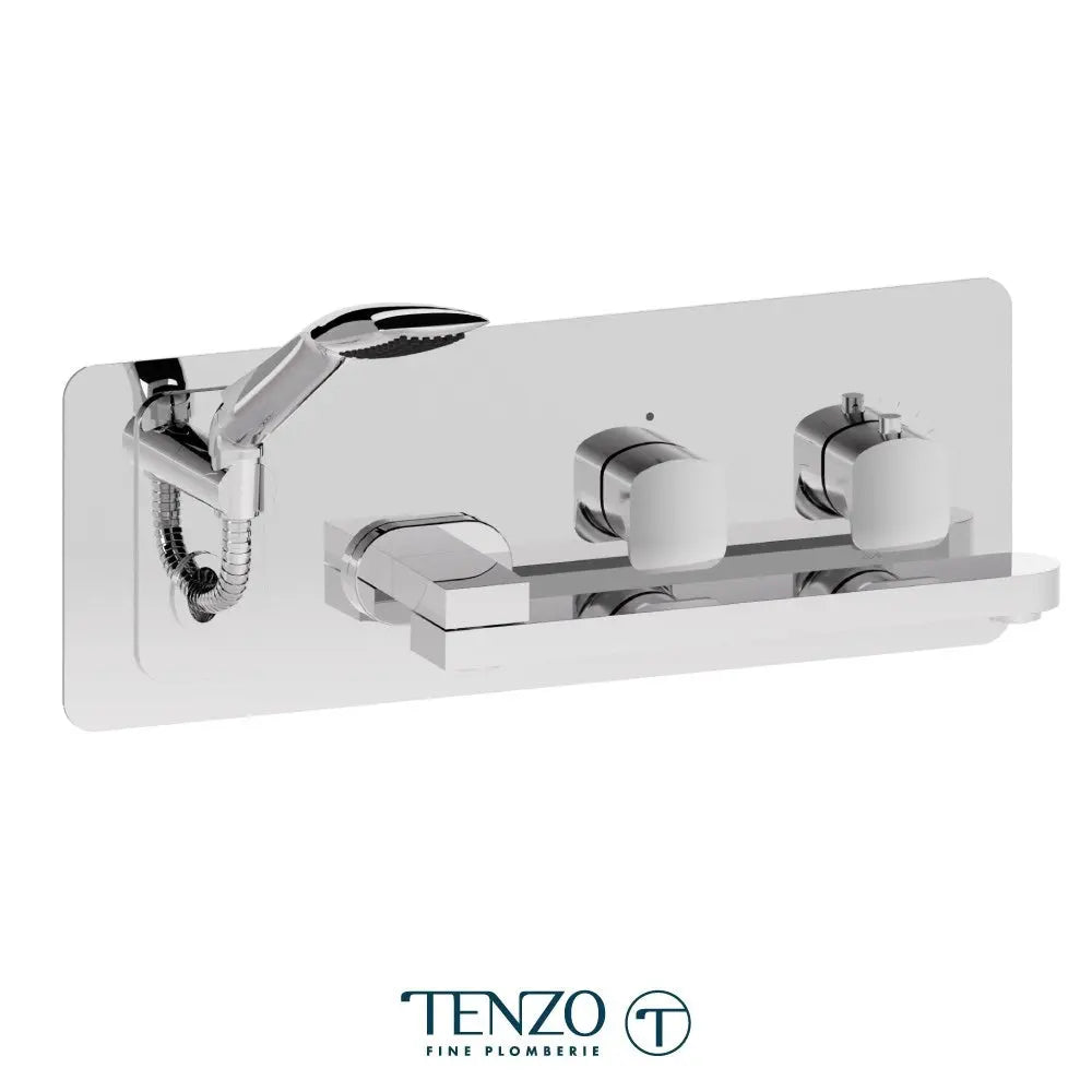 Wall mount tub filler with retractable hose & swivel spout - Plumbing Market