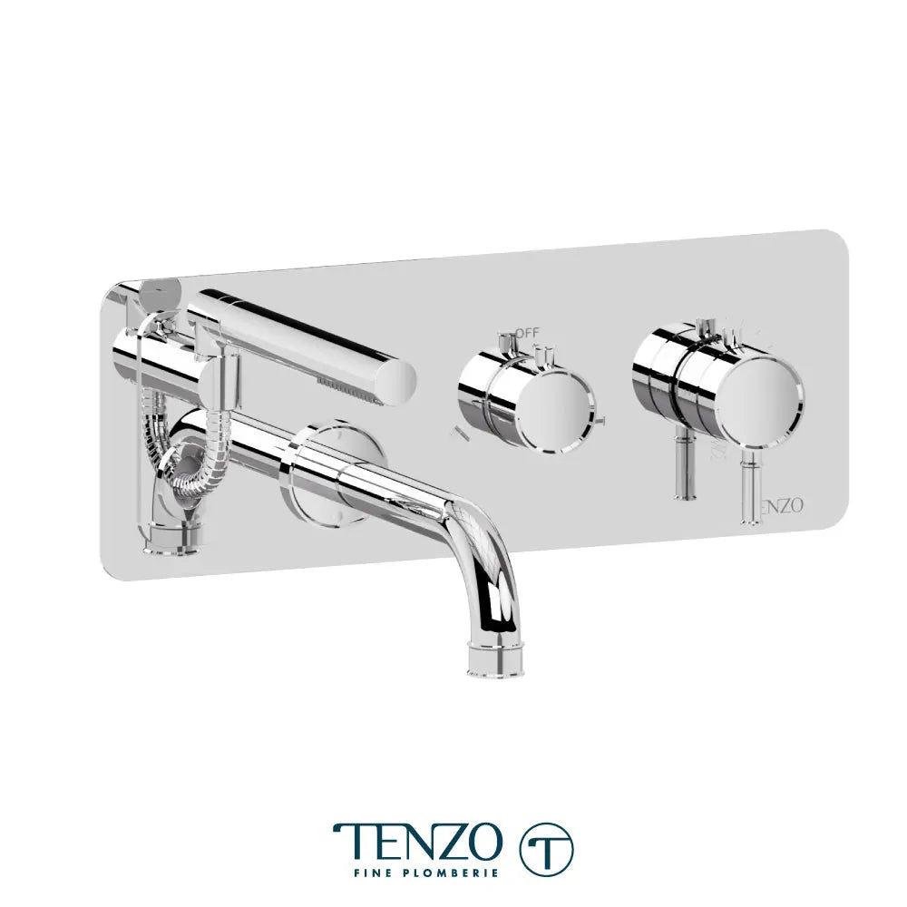 Wall mount tub filler with retractable hose, Alyss - Plumbing Market